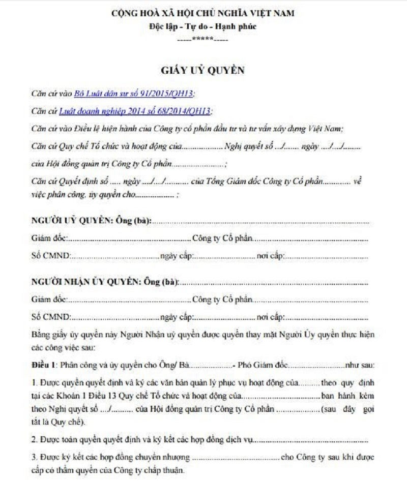  Hướng dẫn cách trình bày mẫu giấy ủy quyền công ty cho cá nhân chi tiết nhất