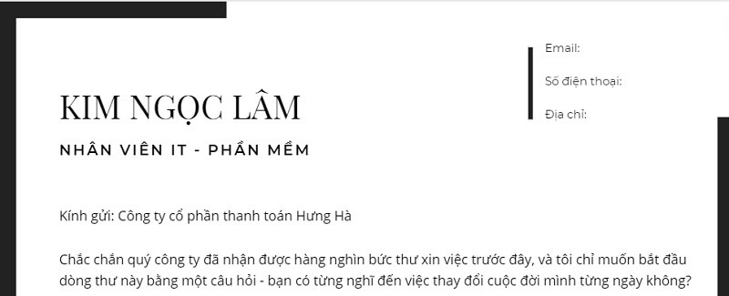 Gây chú ý tới nhà tuyển dụng ngay từ những dòng đầu tiên