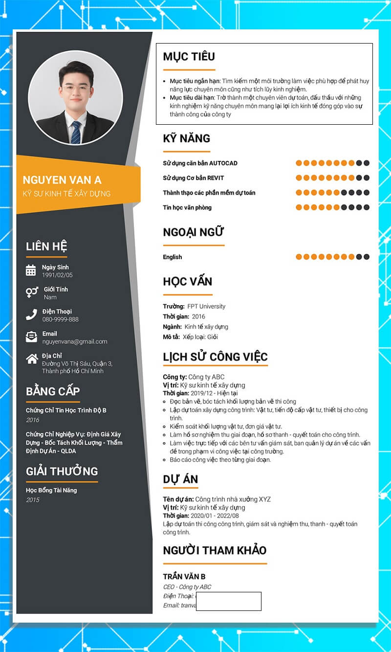 Phần mục tiêu nghề nghiệp trong bản CV xây dựng