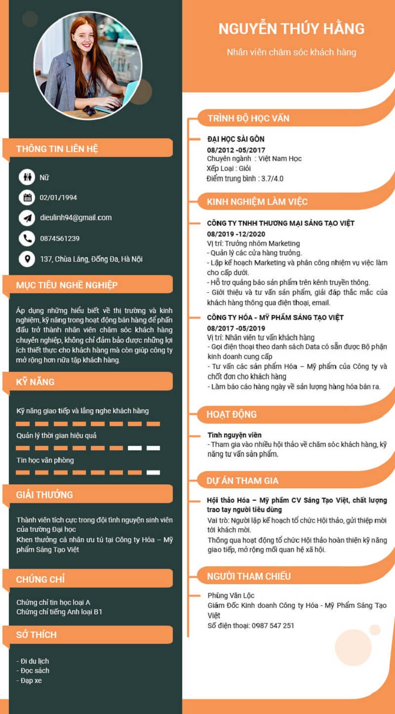 Viết mục tiêu nghề nghiệp cho chăm sóc khách hàng