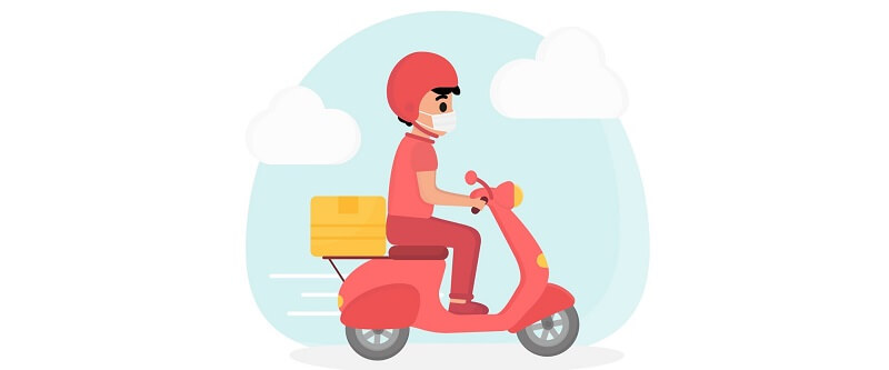 Nhân viên giao hàng và xe ôm công nghệ