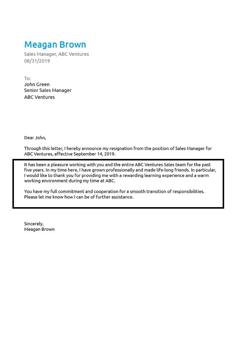 Phần nội dung của email xin nghỉ việc bằng tiếng Anh