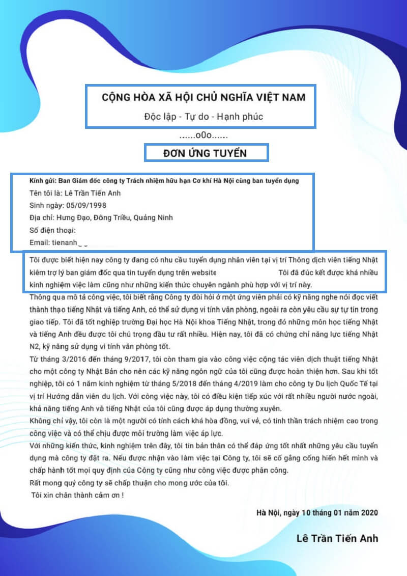 Cách làm đơn xin việc online phần mở đầu