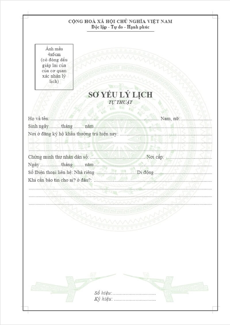 Hướng dẫn cách viết sơ yếu lý lịch tự thuật