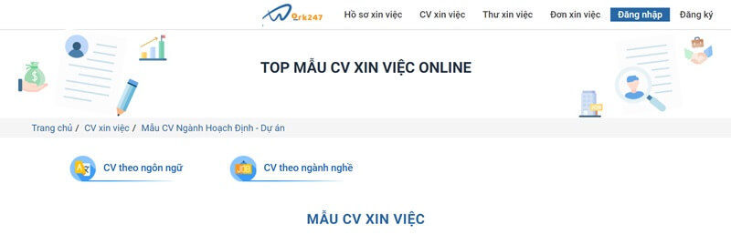 Tạo CV Hoạch định dự án với viecday365 - công cụ thiết kế và cung cấp mẫu CV chuyên nghiệp
