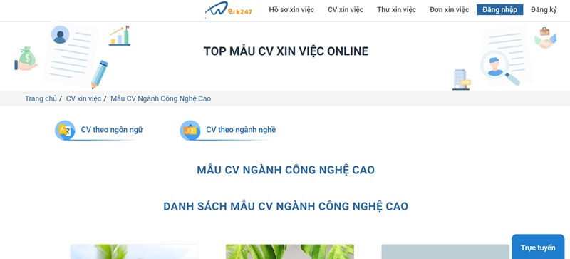 Tạo CV xin việc công nghệ cao chất lượng nhất với viecday365