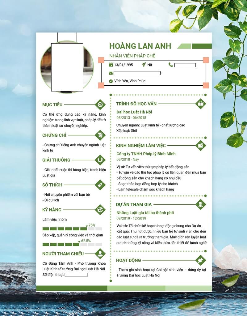 Thông tin cá nhân trong CV xin việc ngành luật