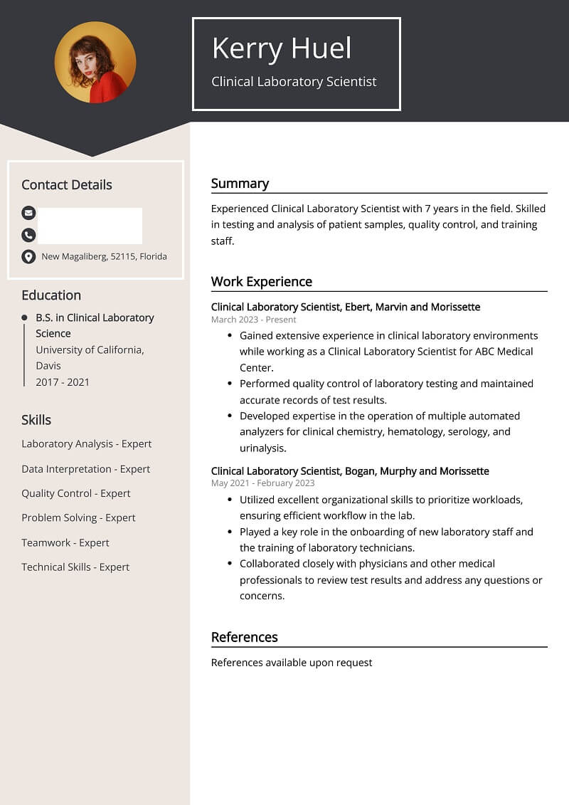 Điền thông tin cá nhân đầy đủ cho CV ngành xét nghiệm