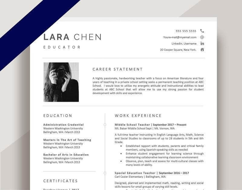 Thông tin cá nhân trong CV xin việc giáo viên tiếng anh