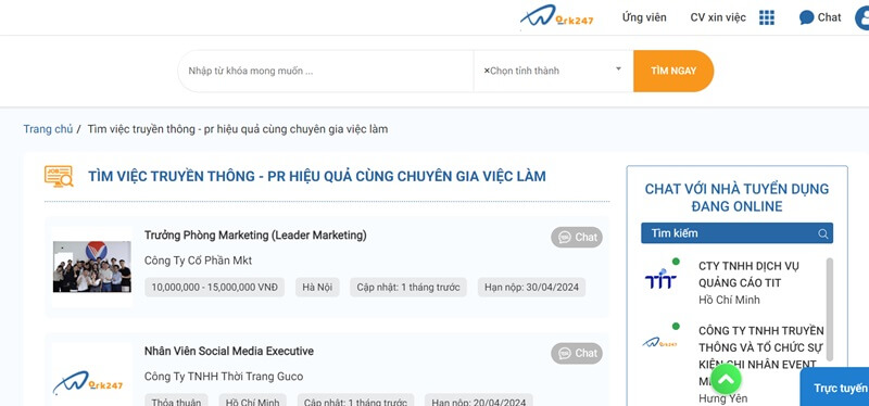 Tìm kiếm việc làm chất lượng trong ngành Truyền thông - PR tại địa chỉ nào?