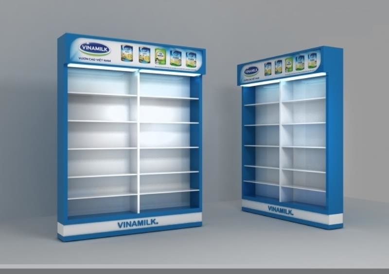 Vốn đầu tư kệ trưng bày sữa và quầy thanh toán