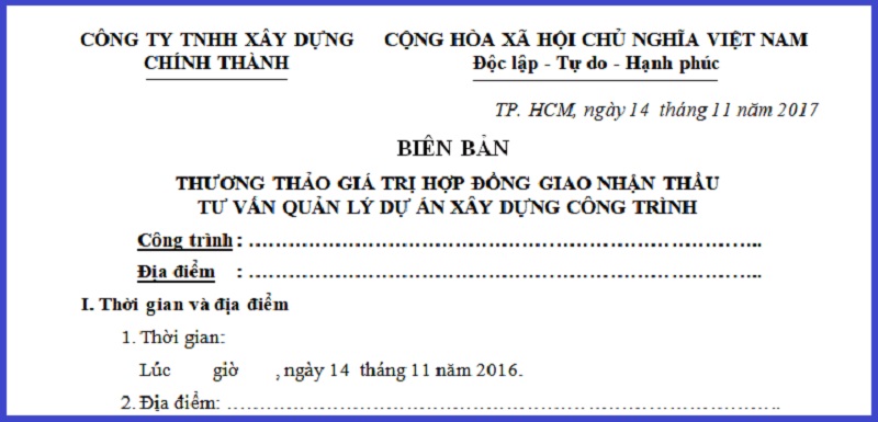 [Biểu mẫu ] Mẫu biên bản thương thảo hợp đồng mới nhất!