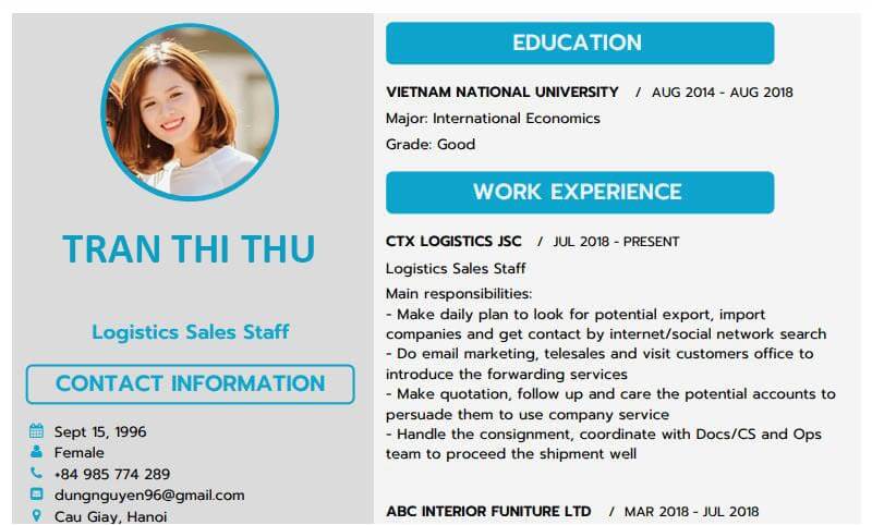 CV Tiếng Anh cho ngành logistics được viết như thế nào?