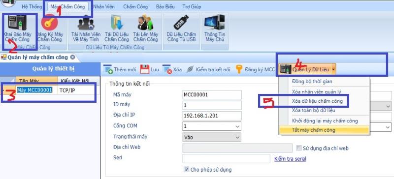 Hướng dẫn cách xóa dữ liệu trên máy chấm công bị đầy chi tiết nhất