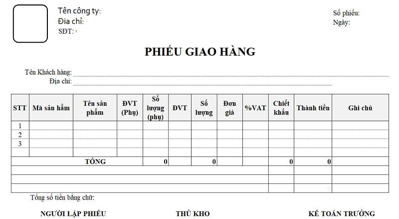Phiếu giao hàng là gì? Cách dùng và cách lập phiếu như thế nào?