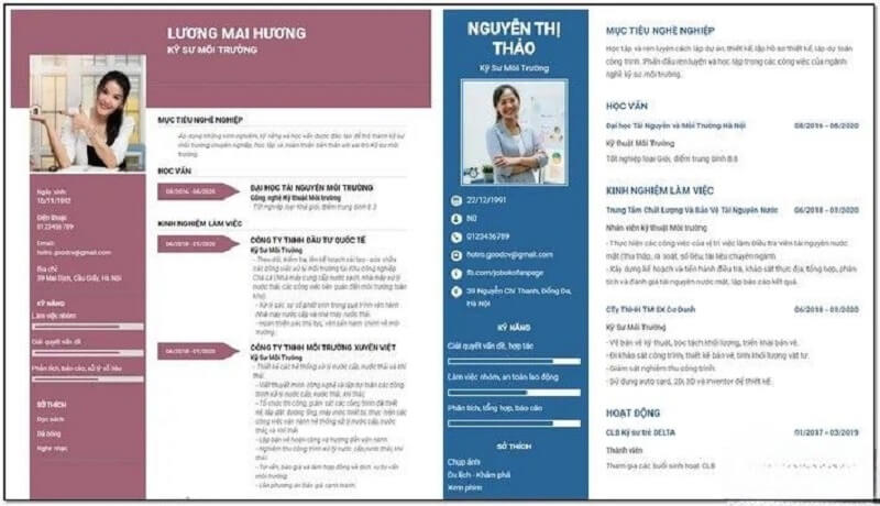 Mẫu CV xin việc ngành môi trường sáng tạo và cuốn hút