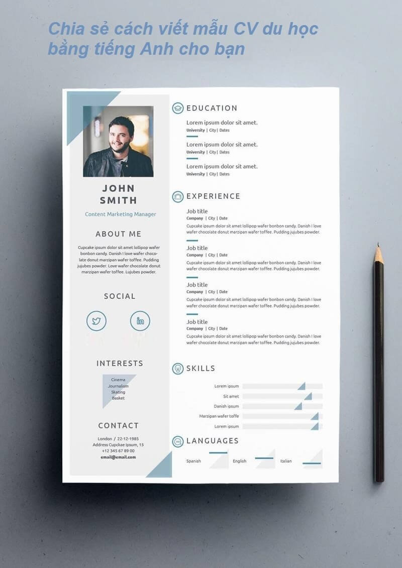 Mẫu CV tiếng Anh du học ấn tượng nhất định bạn phải biết