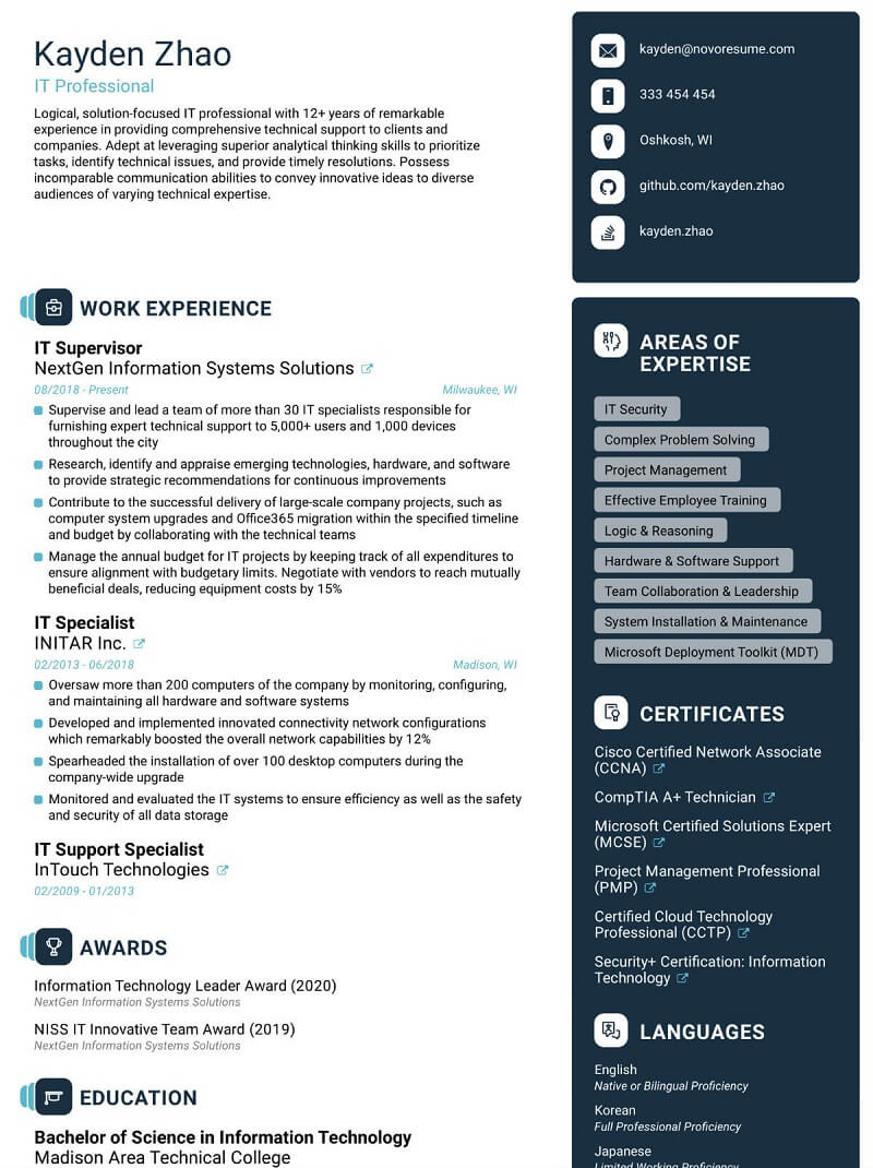 Mẫu CV xin việc IT cho người chưa có kinh nghiệm ấn tượng