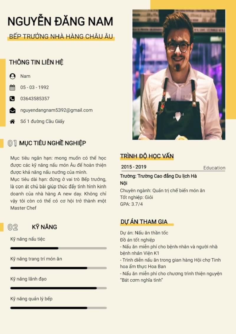 Khám phá cách thức trúng tuyển bằng mẫu CV xin việc bếp bánh