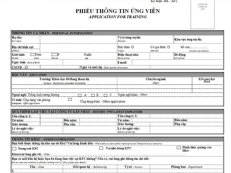 Hướng dẫn cách tạo CV KFC giúp trúng tuyển ở nơi tuyển dụng