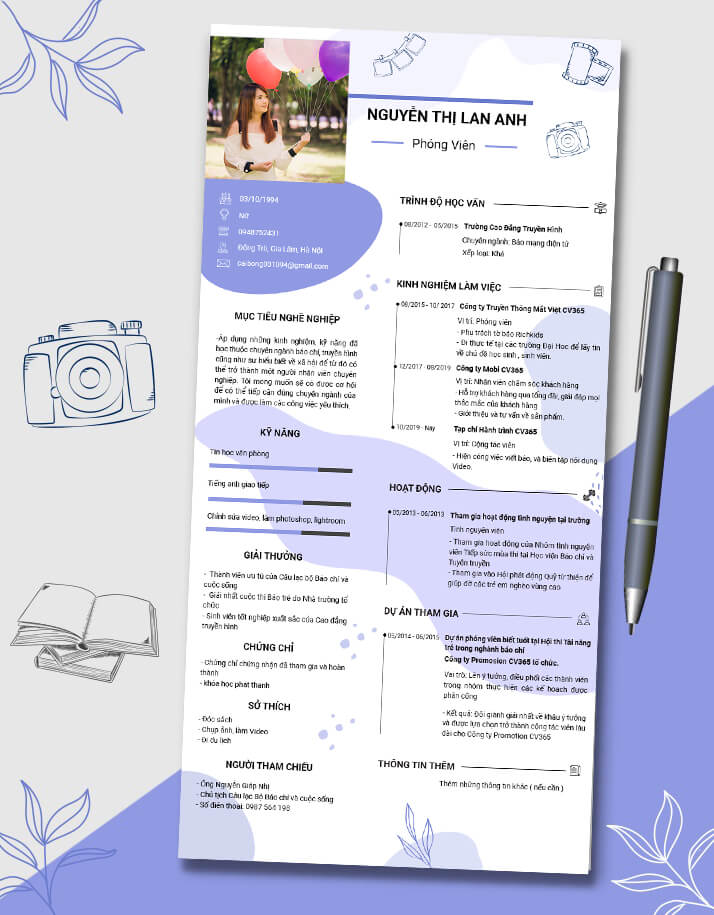 Mẫu CV Báo chí truyền hình