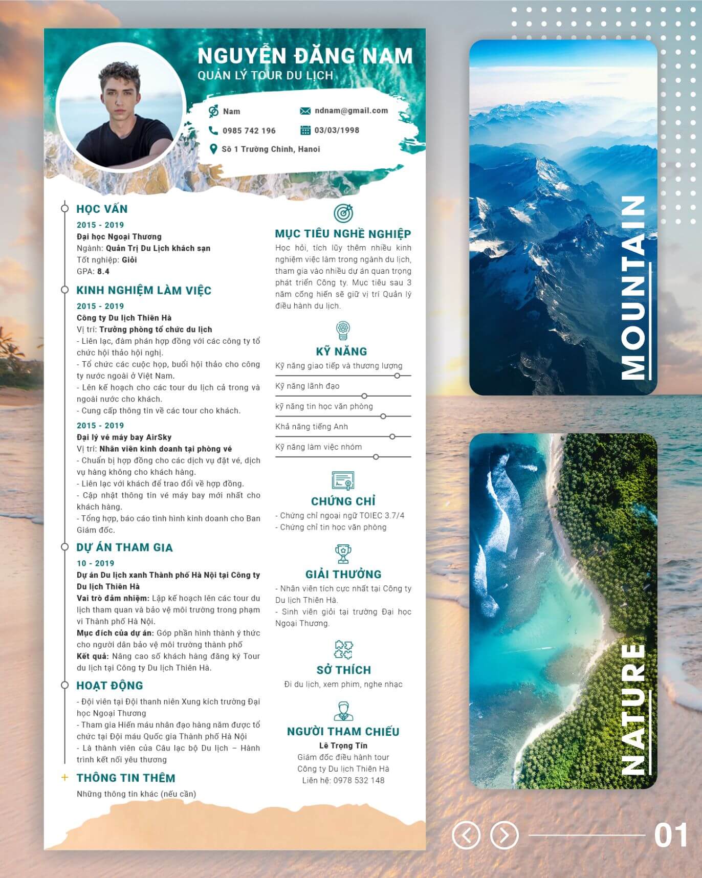 Mẫu CV xin việc Du lịch 10