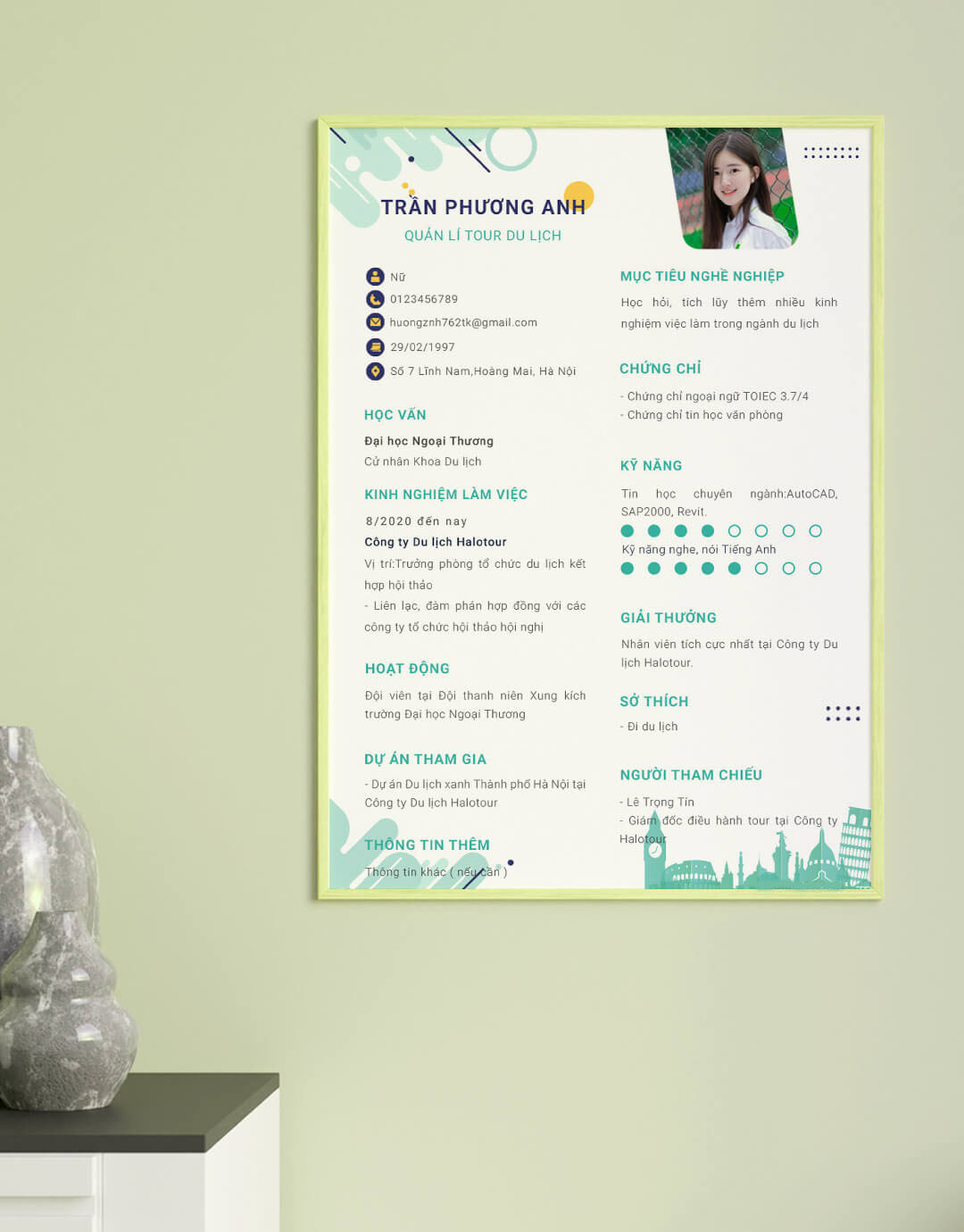 Mẫu CV Du lịch 12