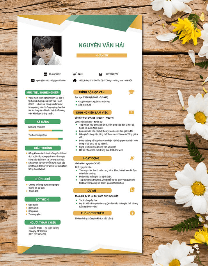 Mẫu CV hành chính nhân sự Mẫu CV hành chính nhân sự