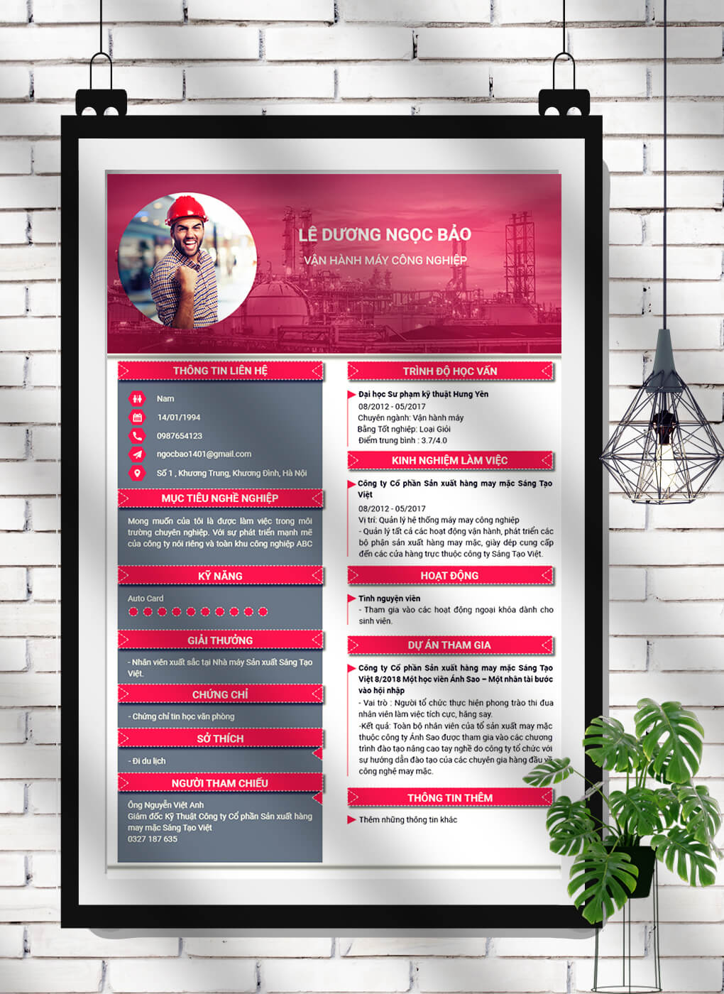 Mẫu CV Khu chế xuất - khu công nghiệp 04