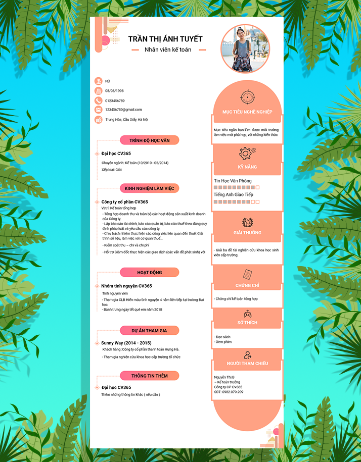 Mẫu CV xin việc kế toán 11