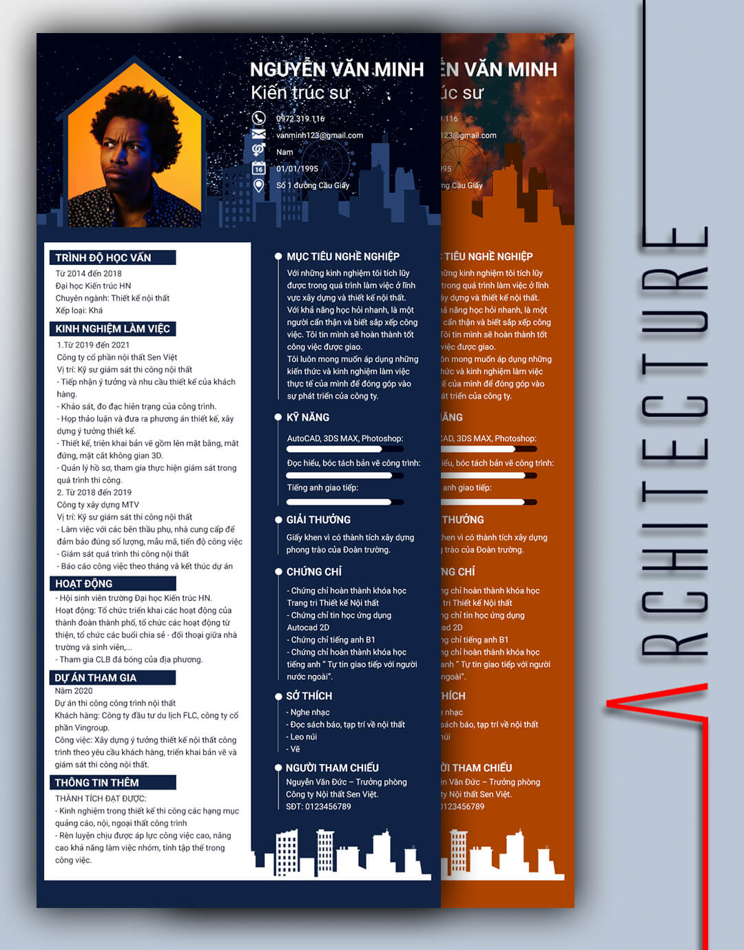 Mẫu CV ngành Kiến trúc 11 Mẫu CV ngành Kiến trúc 11