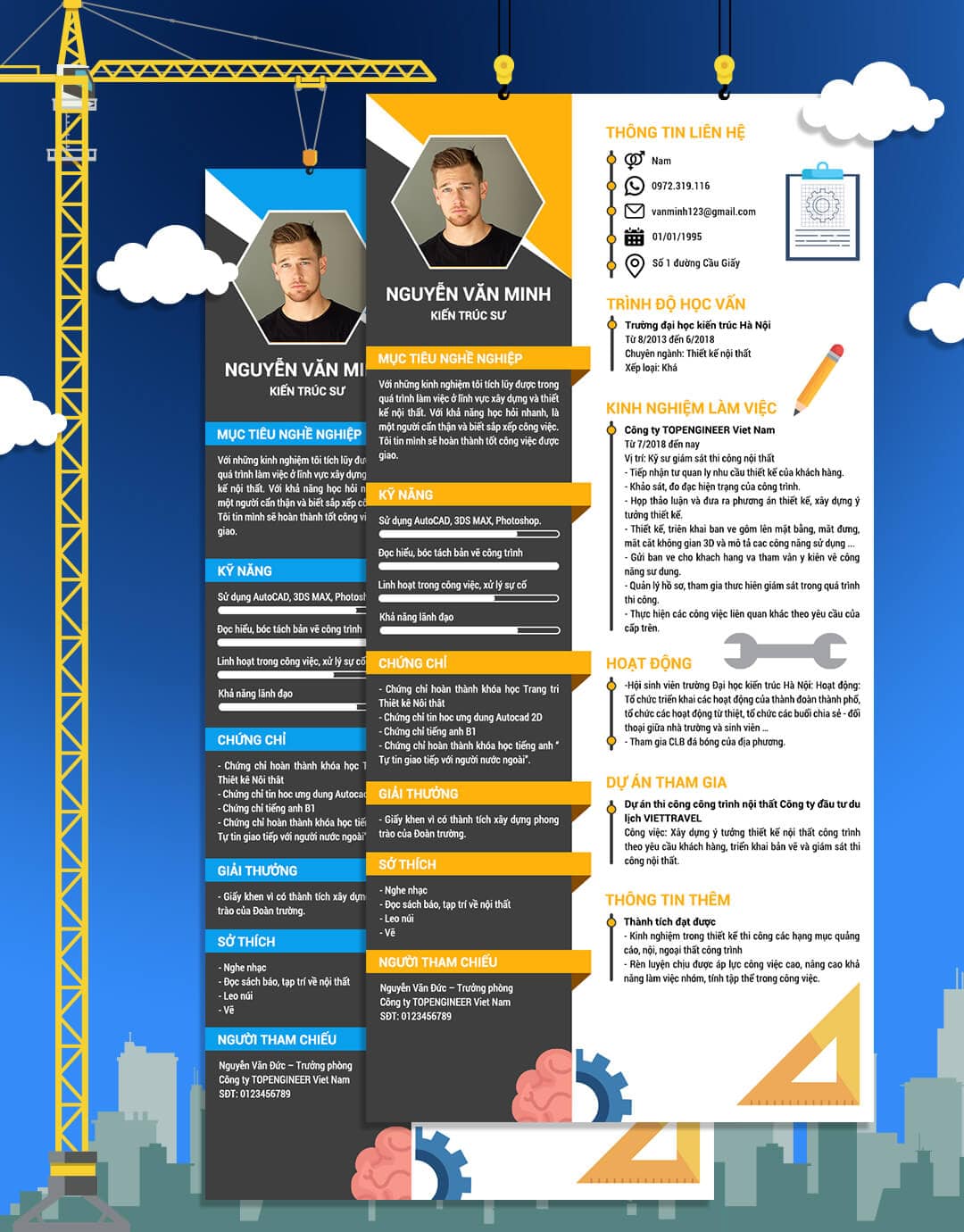 Mẫu CV ngành Kiến trúc 15 Mẫu CV ngành Kiến trúc 15