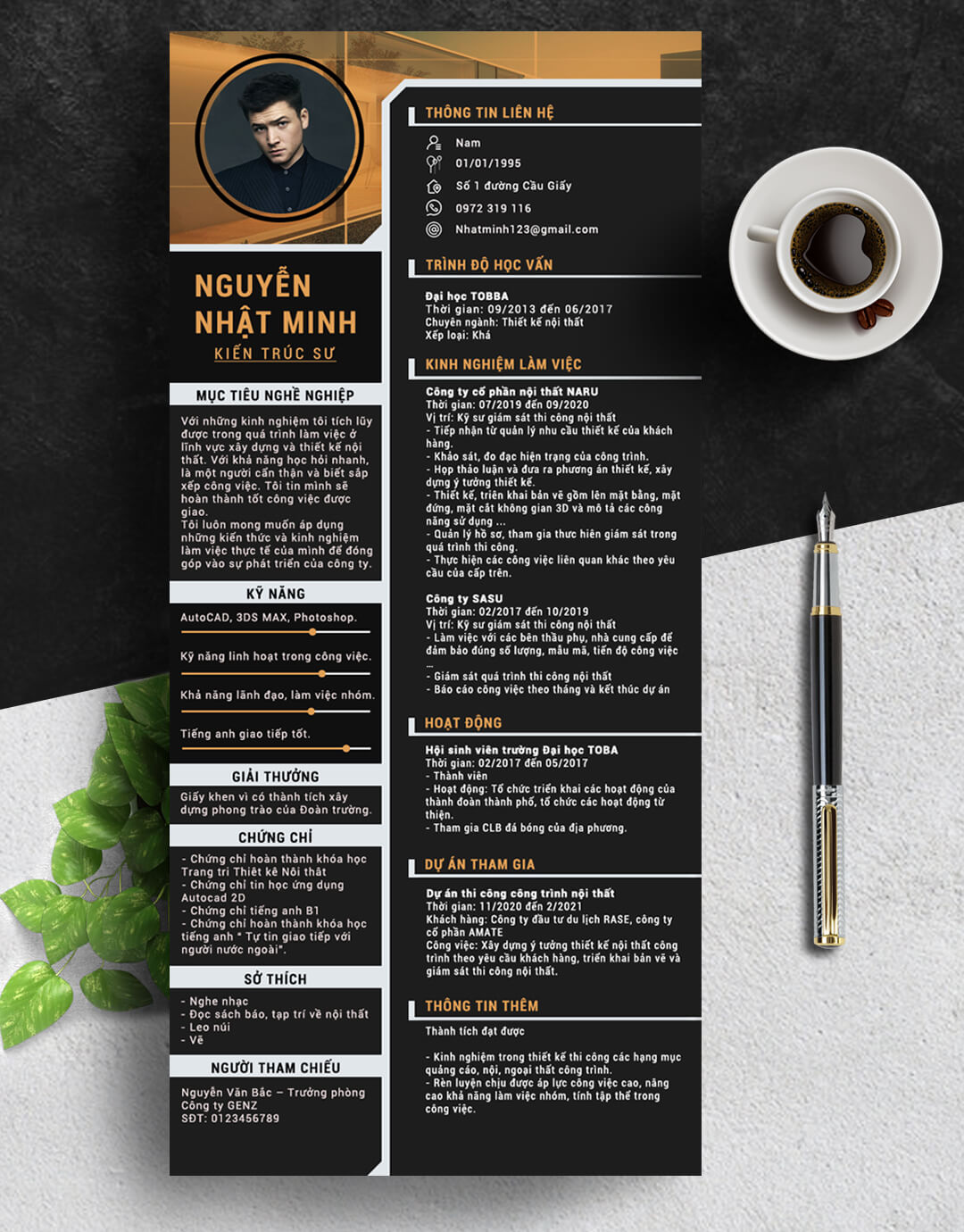 Mẫu CV ngành Kiến trúc 16 Mẫu CV ngành Kiến trúc 16