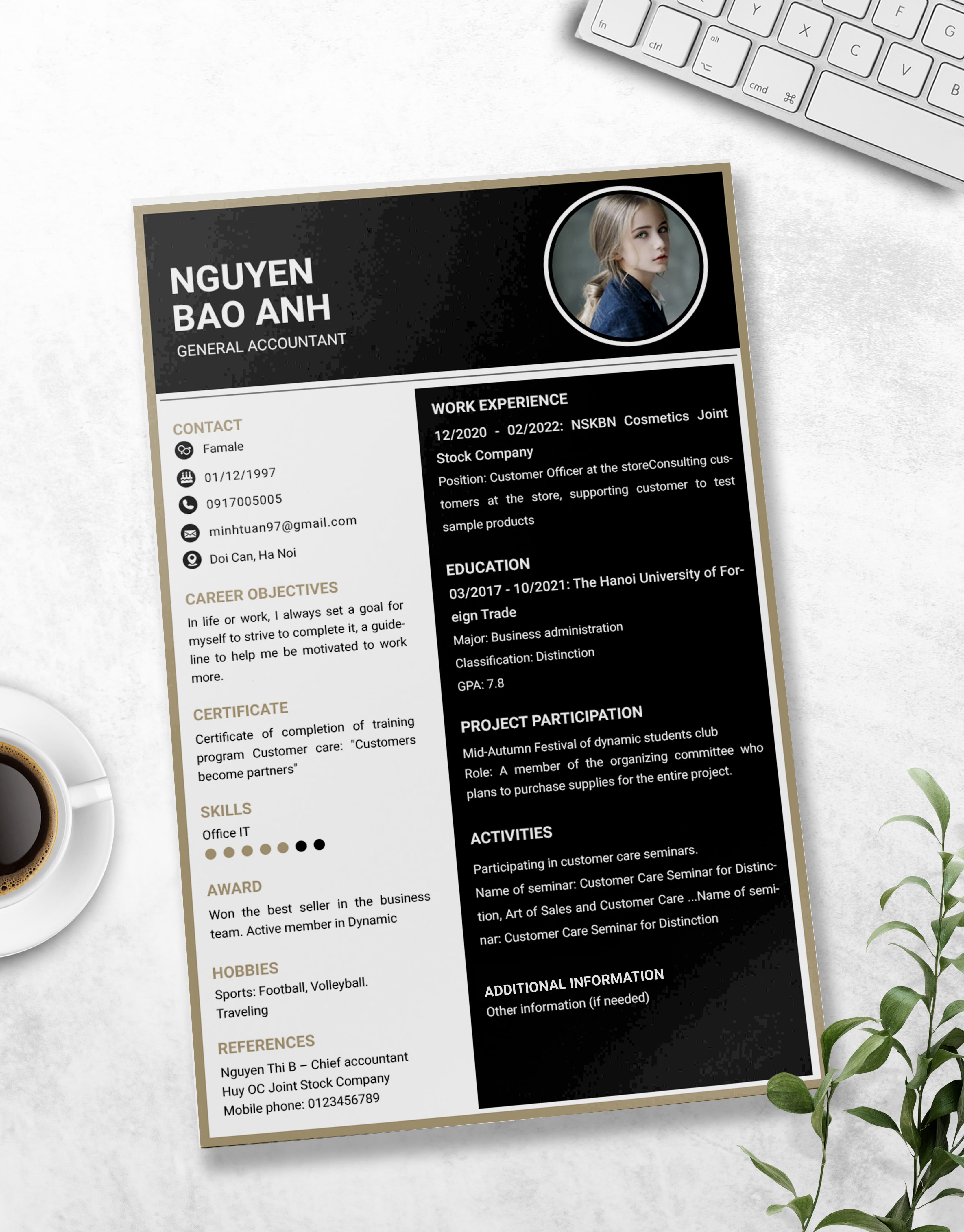 Mẫu CV Kinh doanh 13