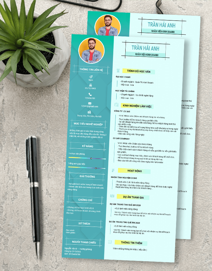 Mẫu CV xin việc nhân viên kinh doanh