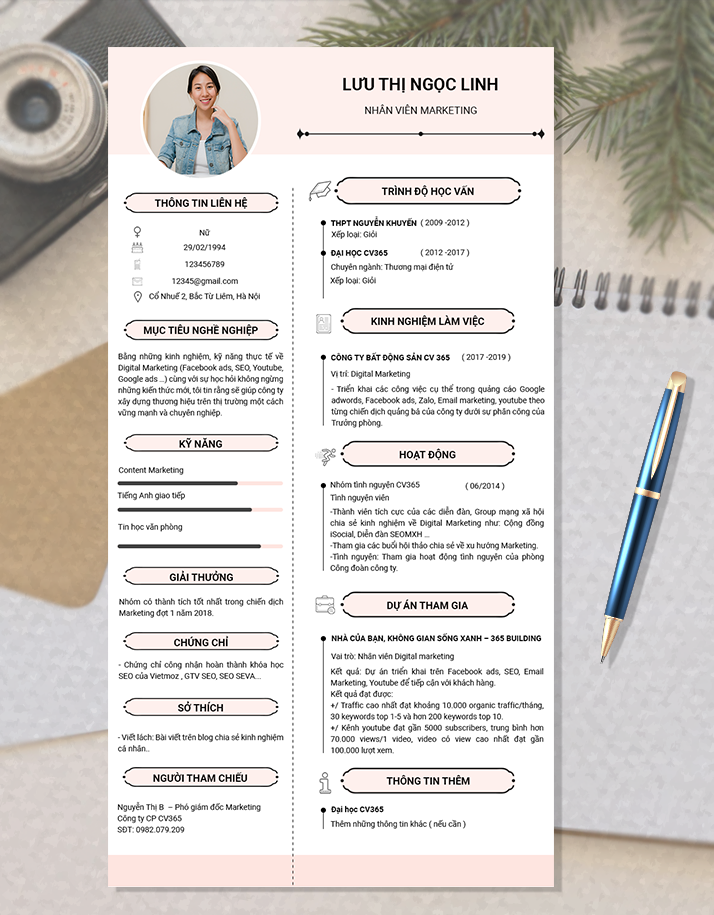 Mẫu CV xin việc Marketing 09