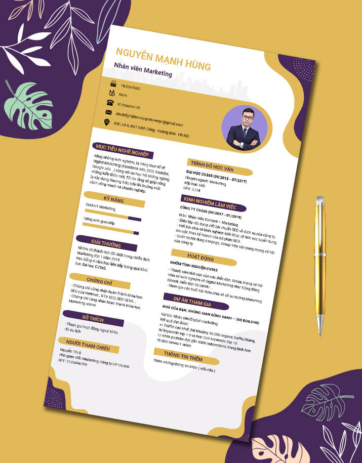 Mẫu CV Marketing 11
