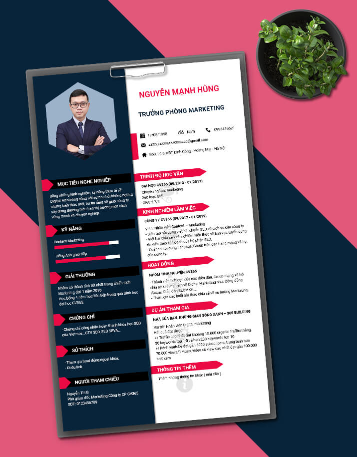 Mẫu CV xin việc Marketing 12