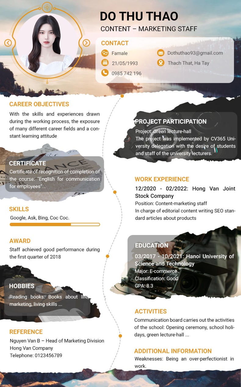 Mẫu CV xin việc Marketing 14
