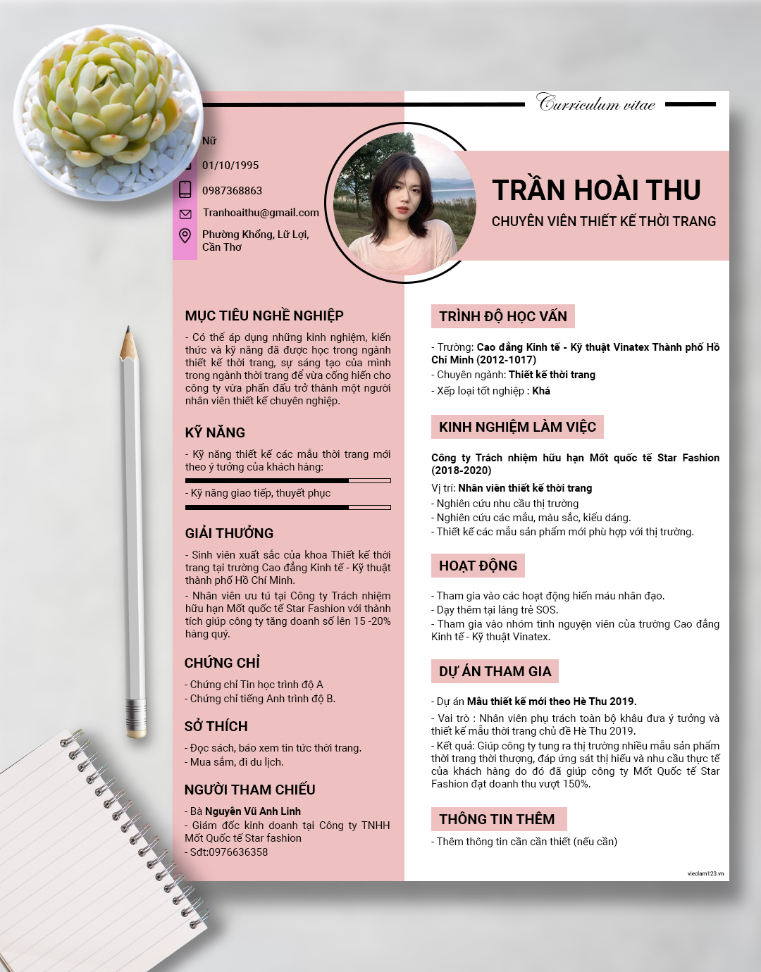 Mẫu CV Mỹ Phẩm - Thời Trang - 12