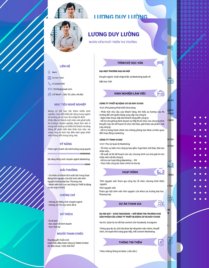 Mẫu CV phát triển thị trường 10