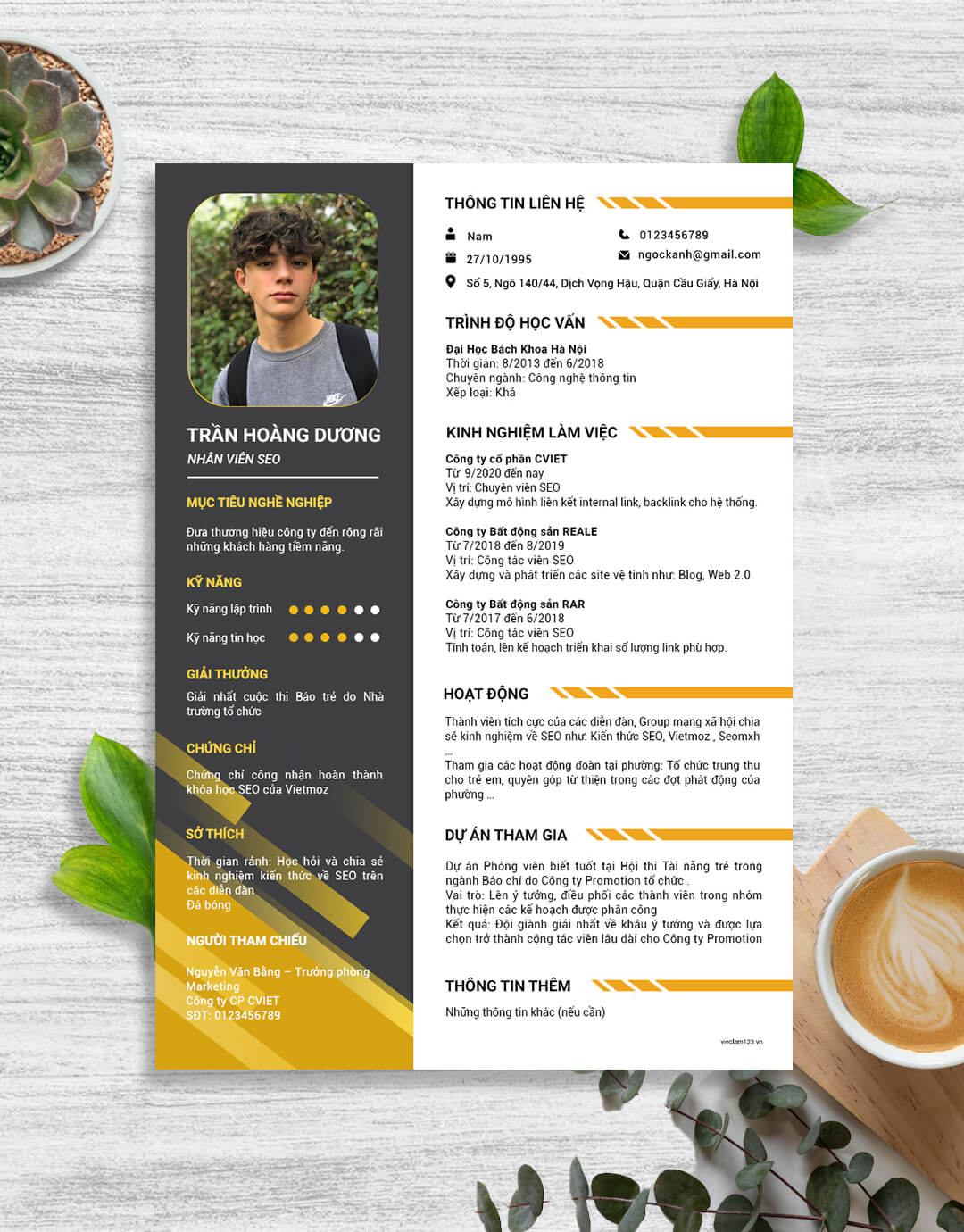 Mẫu CV SEO Website 03